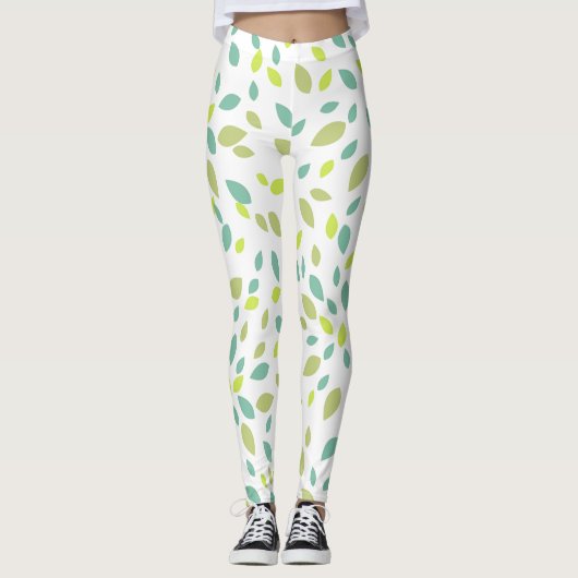 Leggings Feuilles (Vertes) (Devant)