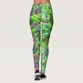 Leggings Feuilles Vertes Bleues Nature (Dos)