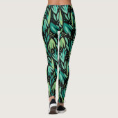 Leggings Feuilles vertes Motif transparent (Dos)