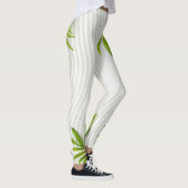 Leggings Feuilles verts brillants sur Arrière - plan blanc  (Droite)