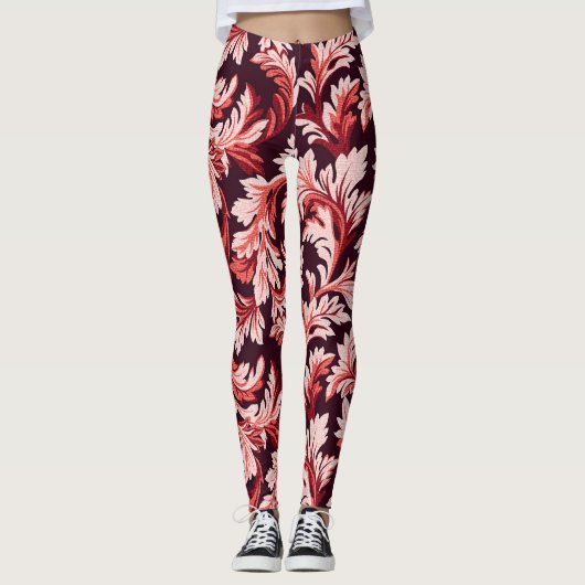 Leggings Feuilles vintages Spiral Baroque, Texturé. (Devant)