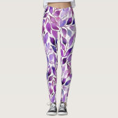 Leggings Feuilles violettes (Devant)