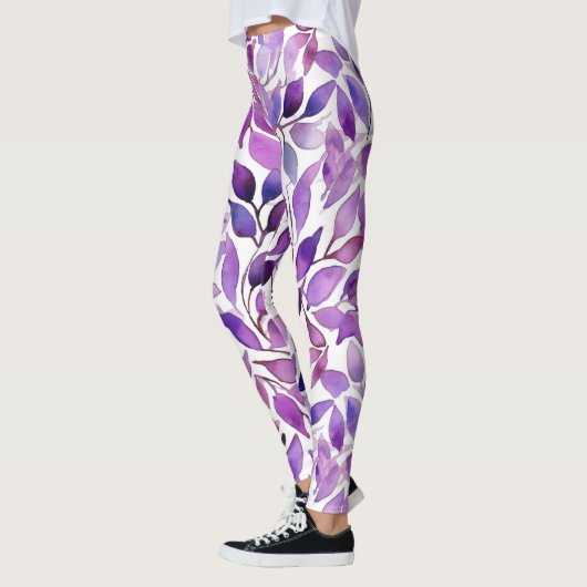 Leggings Feuilles violettes (Gauche)
