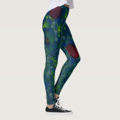 Leggings Feuilles virtuelles entaillées bleues avec hexagon (Droite)