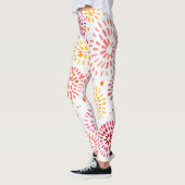 Leggings Feux d'aquarelle mignonne en jaune et orange (Gauche)