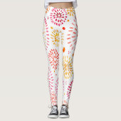 Leggings Feux d'aquarelle mignonne en jaune et orange (Devant)
