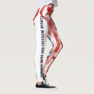 Leggings Feux d'artifice à l'aquarelle 4 juillet
