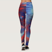Leggings Feux d'artifice graphiques rouges, blancs et bleus (Dos)