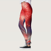 Leggings Feux d'artifice graphiques rouges, blancs et bleus (Gauche)