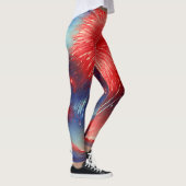Leggings Feux d'artifice graphiques rouges, blancs et bleus (Droite)