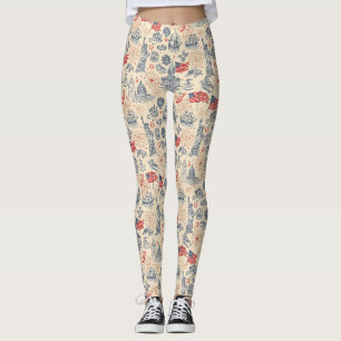 Leggings Feux d'artifice Vintage Americana Scénique (3)