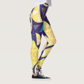 Leggings Feux de citrons : bleu foncé Motif brillant (Droite)