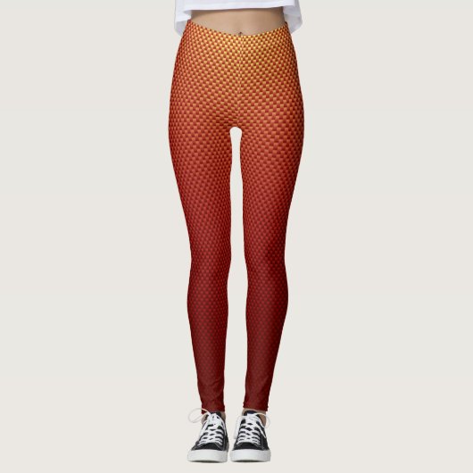 Leggings Fibre de carbone jaune rouge (Devant)