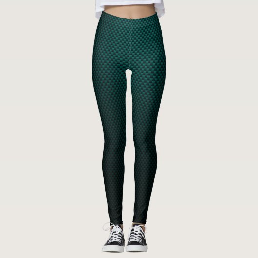 Leggings Fibre de carbone noir turquoise (Devant)