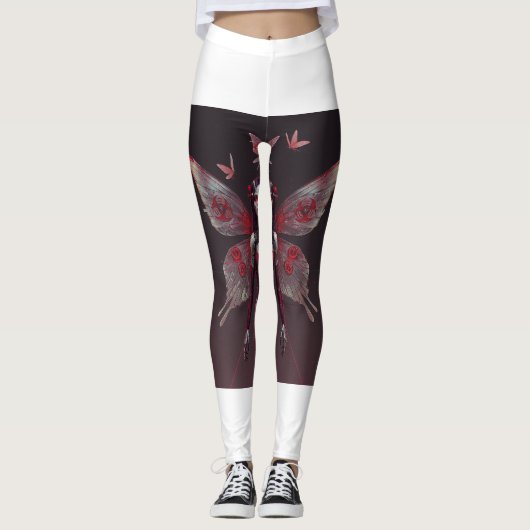 Leggings Fierce Cyberpunk Jambes de fées rouges 🤖 🧚 ♀️ (Devant)
