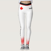 Leggings Fière MME canadienne avec feuille d'érable rouge s (Devant)