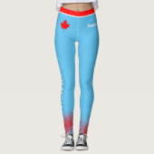 Leggings Fière MMOM canadienne avec feuille d'érable rouge (Devant)