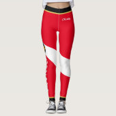 Leggings Fiers patriote canadien avec feuille d'érable d'or (Devant)