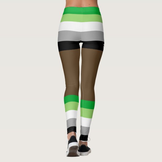 Leggings Fierté Aromantique Faux Shorts & Jambes (Dos)