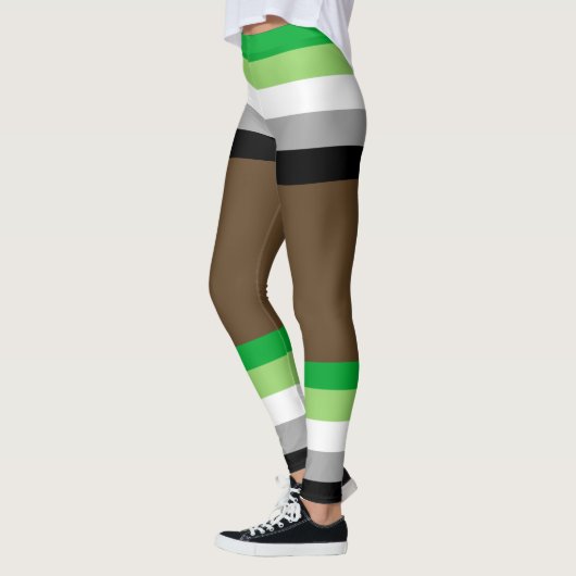 Leggings Fierté Aromantique Faux Shorts & Jambes (Gauche)