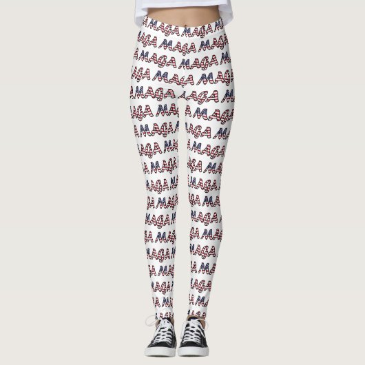 Leggings Fierté d'Américain de MAGA (Devant)