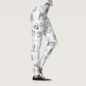Leggings Fierté et préjugé Citations de toile blanche noire (Droite)