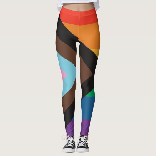 Leggings Fierté gay lgbt drapeau arc-en-ciel (Devant)