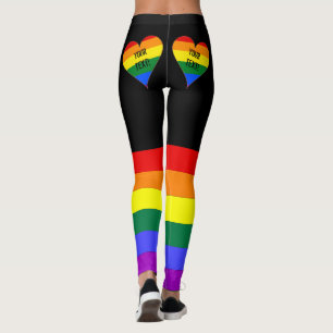 Leggings Fierté LGBT à arc-en-ciel personnalisé