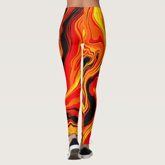 Leggings Fiery Abstract Swirls of Emotion (Dos)