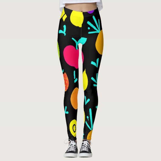 Leggings Fiesta aux fruits lumineux (Devant)