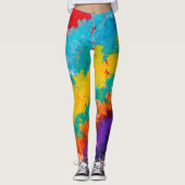 Leggings Fiesta Peinture Couleur Splash Couleurs Splashes (Devant)