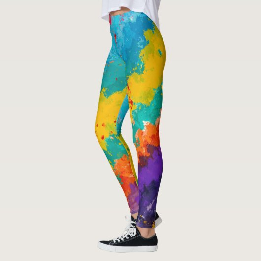 Leggings Fiesta Peinture Couleur Splash Couleurs Splashes (Gauche)