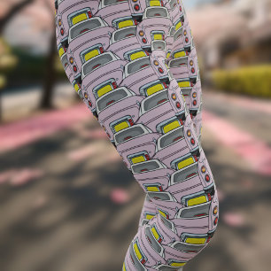 Leggings Figarations Motifs de voiture rose Figaro Leggatio