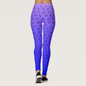 Leggings Fil Fox Terrier Silhouette bleu violet Ombre (Dos)