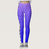 Leggings Fil Fox Terrier Silhouette bleu violet Ombre (Devant)