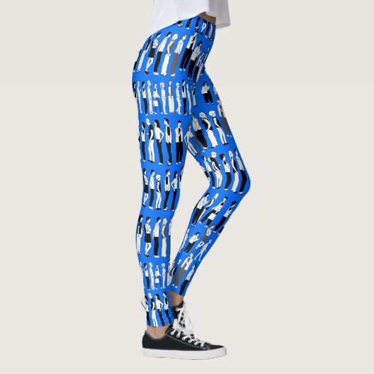 Leggings File d'attente, plus de file d'attente B Blue BG (Droite)