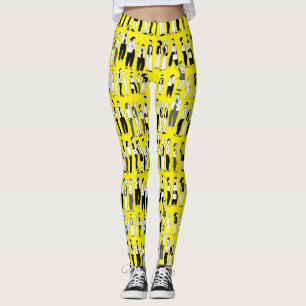Leggings File d'attente, plus de file d'attente Fond jaune
