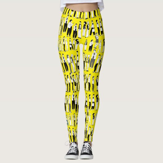Leggings File d'attente, plus de queue Jaune BG (Devant)