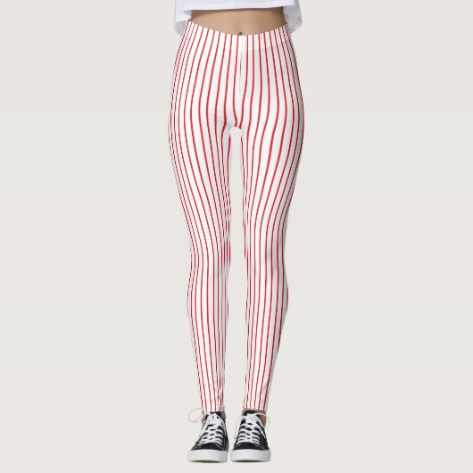 Leggings Filet rouge et blanc (Devant)
