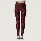 Leggings Filet rouge et noir (Devant)