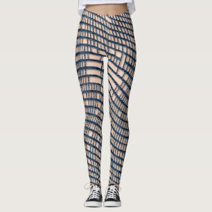 Leggings filetés de compensation bleu