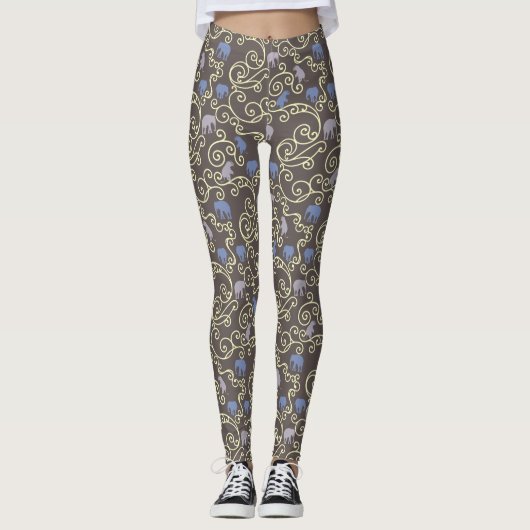 Leggings Filigree et Eléphants (Devant)