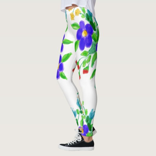 Leggings Fille à fleurs colorées (Gauche)