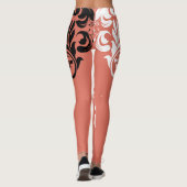 Leggings Fille blanche et noire florale (Dos)