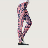 Leggings Fille bleu rose Mandala Floral (Droite)