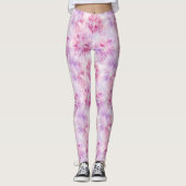 Leggings Fille Blush Rose Chic Lavande Florale (Devant)