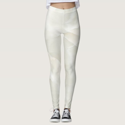 Leggings Fille Cool Marbre blanc moderne Texture (Devant)