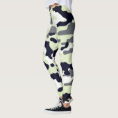 Leggings Fille dans la mode Green Black & White Army (Gauche)