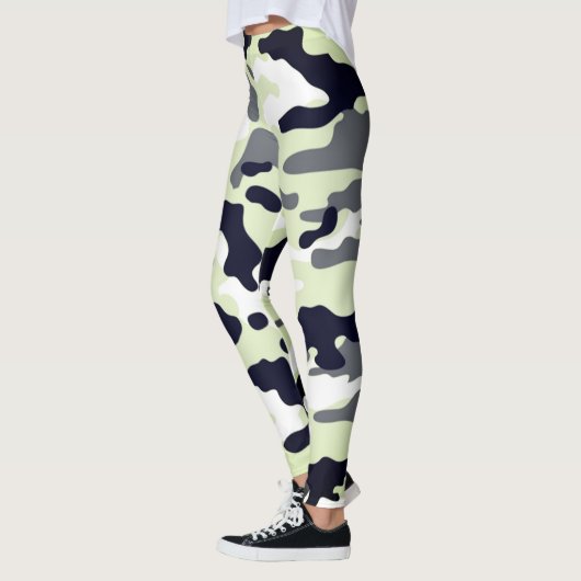 Leggings Fille dans la mode Green Black & White Army (Gauche)