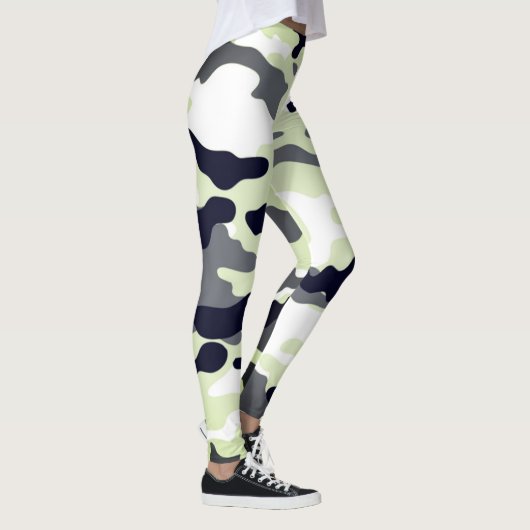 Leggings Fille dans la mode Green Black & White Army (Droite)